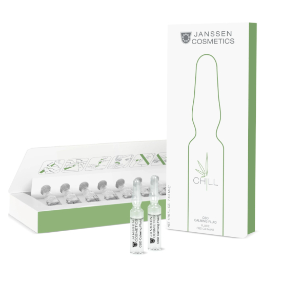 JANSSEN COSMETICS CHILL CBD CALMING ŁAGODZĄCE AMPUŁKI DO TWARZY Z OLEJEM Z KONOPII 7X2ML wyprzedaż